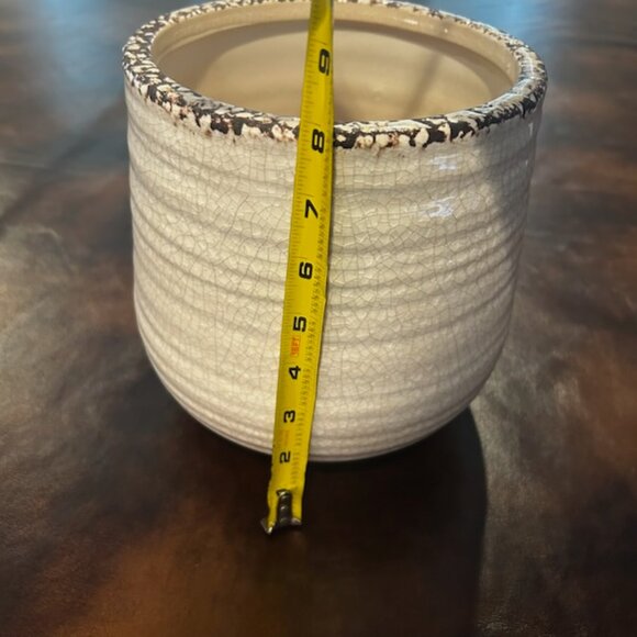 NWT Distressed Crackle Flower Pot Rustic Style Planter - Picture 6 of 7